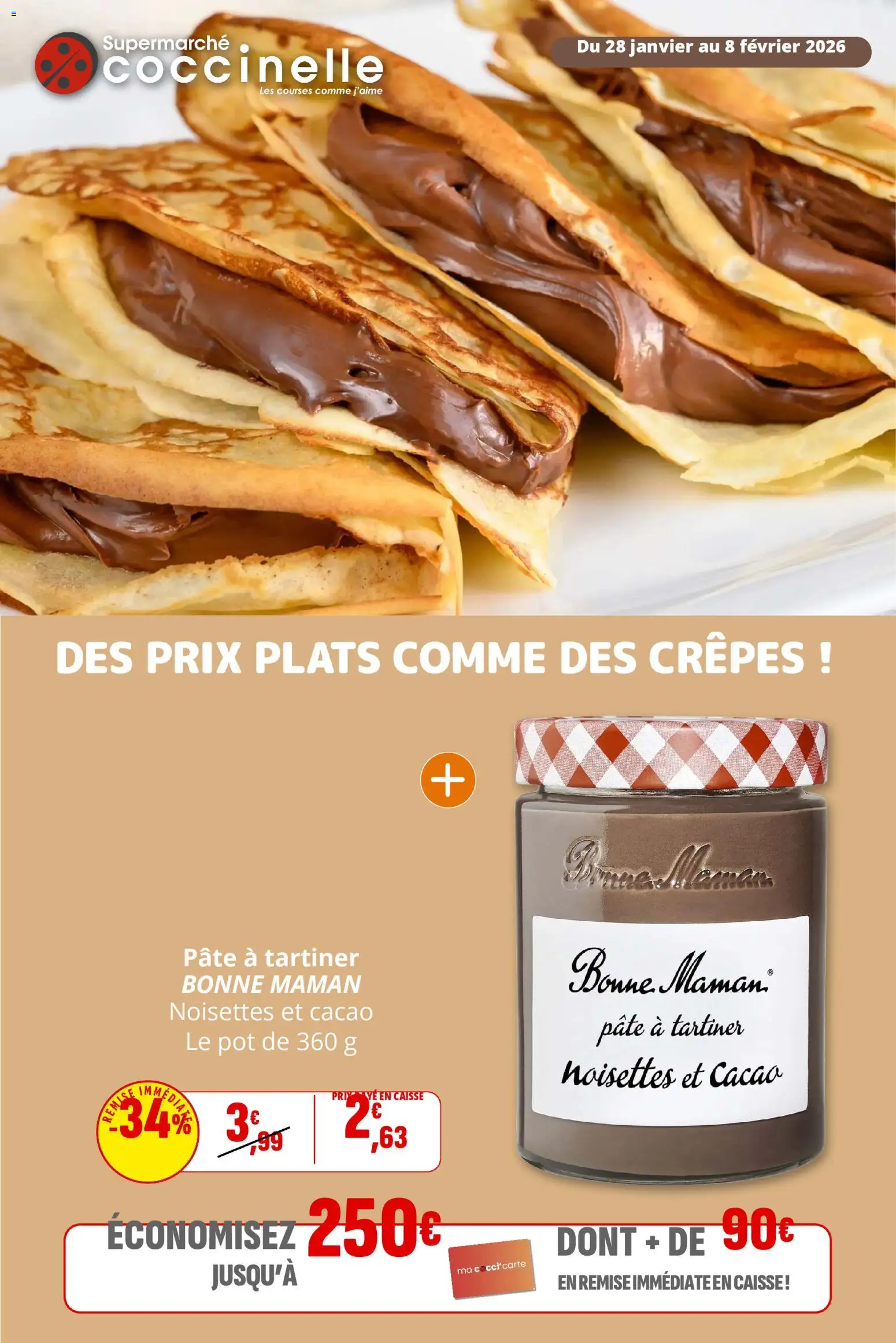 Prévisualisation de Catalogue du magasin Coccinelle formulaire valide 28/01/2026 - Pâte, Cacao, Crêpes, Bonne Maman, Pâte à tartiner, Noisettes
