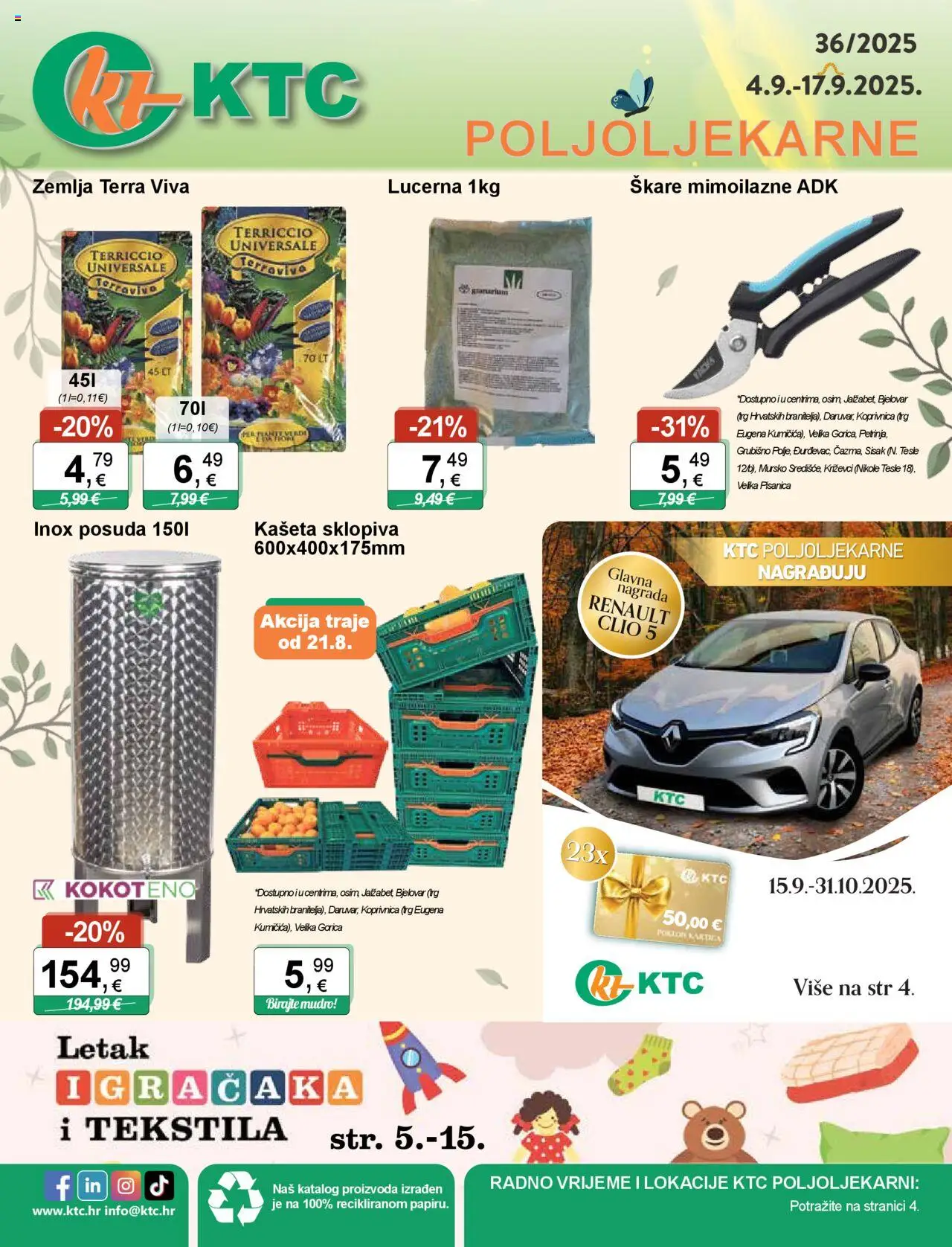 KTC aktualni Katalog poljoljekarne vrijedi od 04.09.2025 - tjedna akcija broj stranice 1