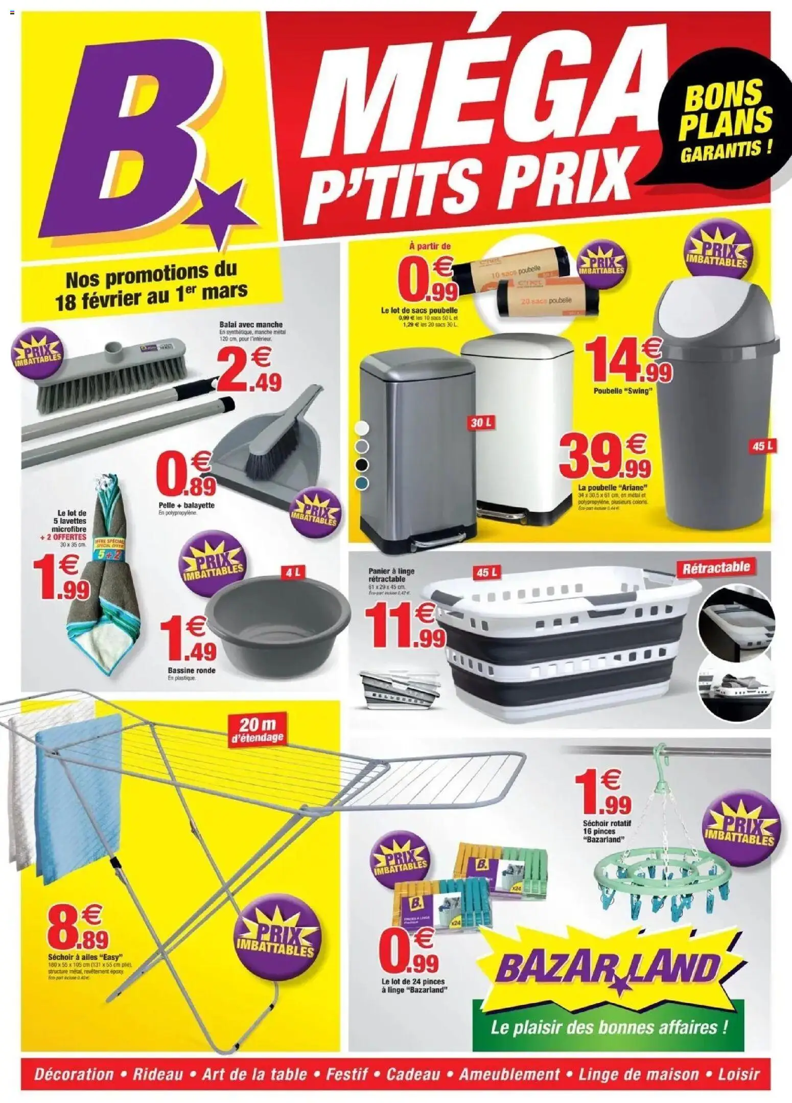 Prévisualisation de Méga p'tits prix du magasin Bazarland formulaire valide 18/02/2026