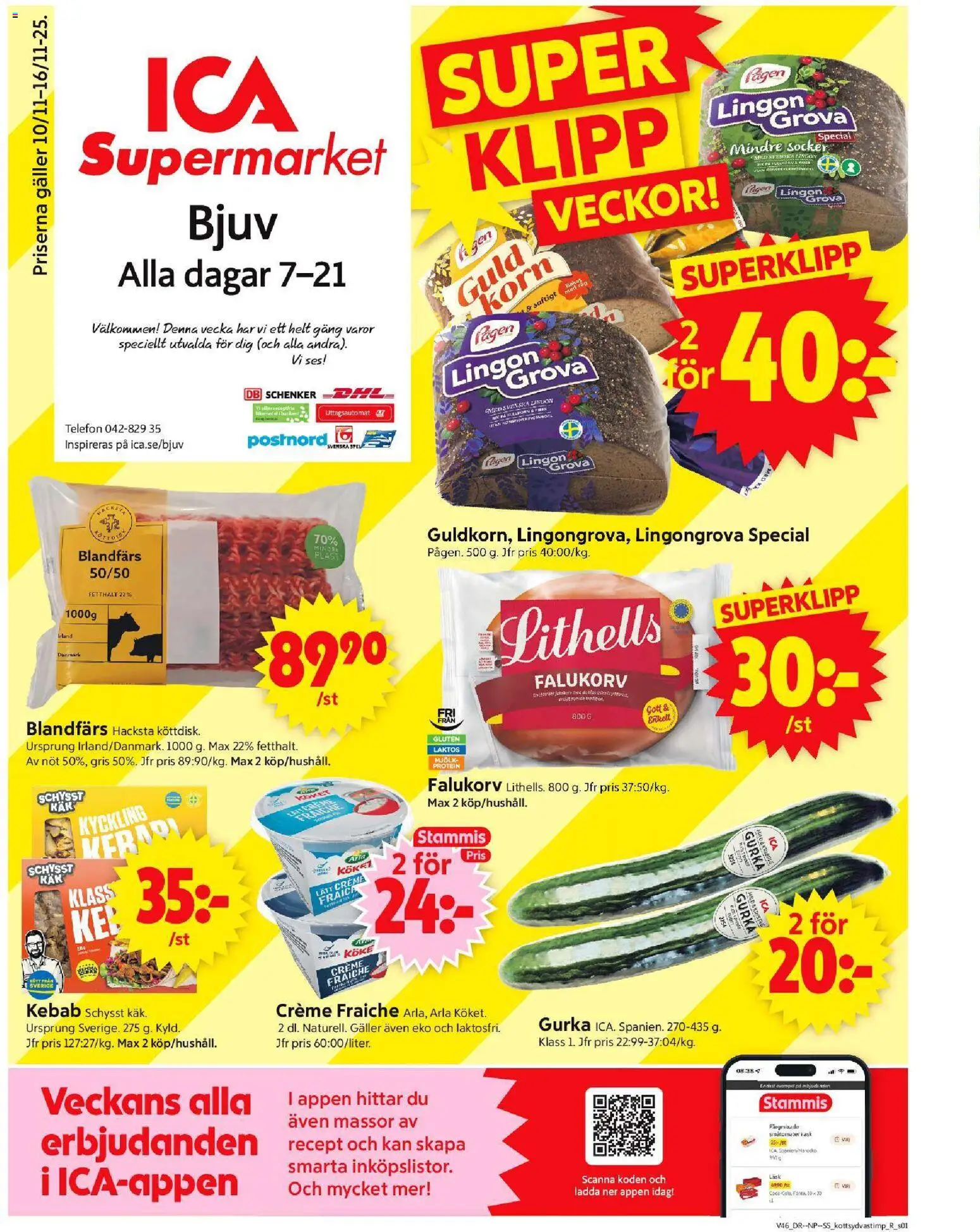 Förhandsgranska reklamblad Bjuv från butik ICA Supermarket gäller från 10/11/2025