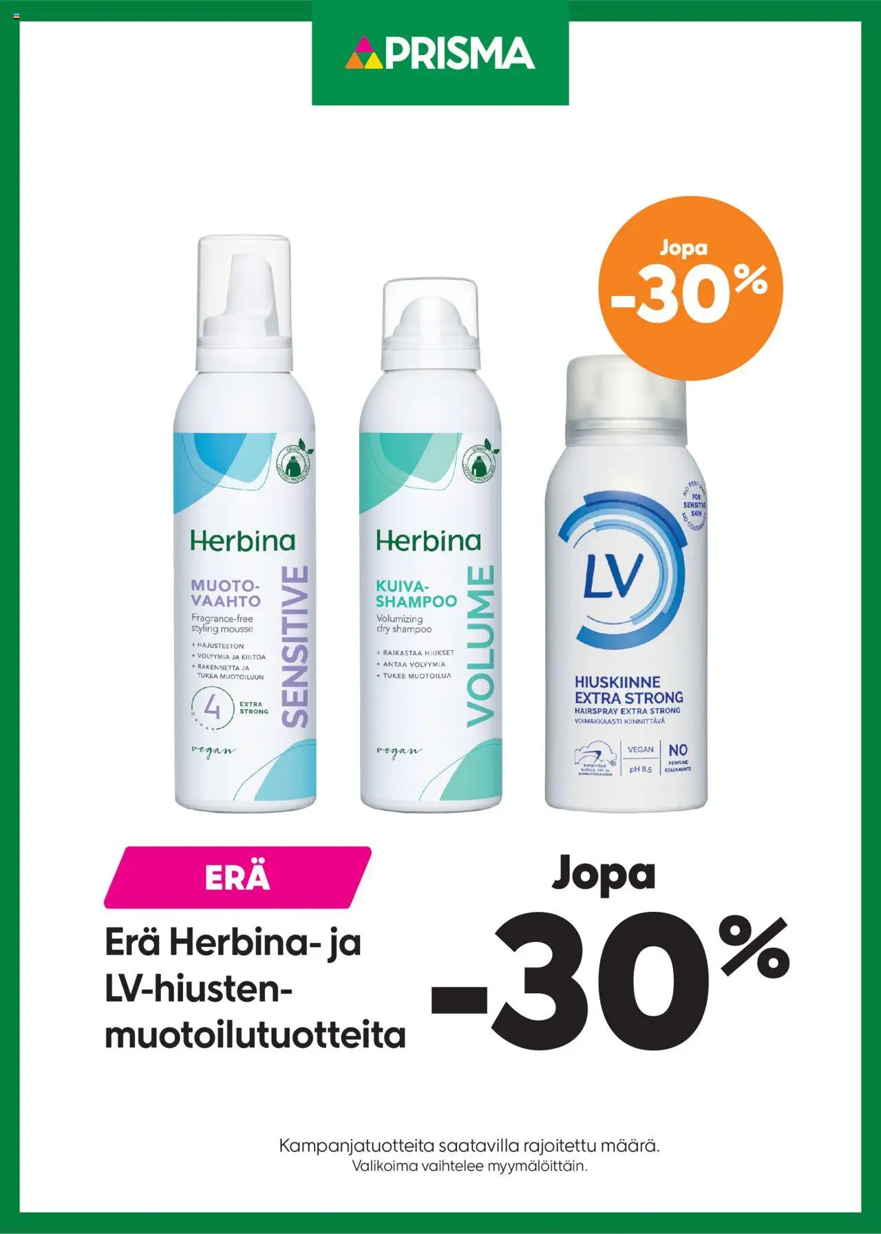 Prisma-kaupan Tarjoukset Herbina voimassa 13/08/2025 - Sivulla 1 - Shampoo, Mousse, Vaahto