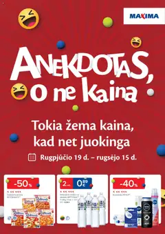 MAXIMA parduotuvės leidinio Leidinys - Anekdotas, o ne kaina galiojančio nuo 2025.08.19 peržiūra
