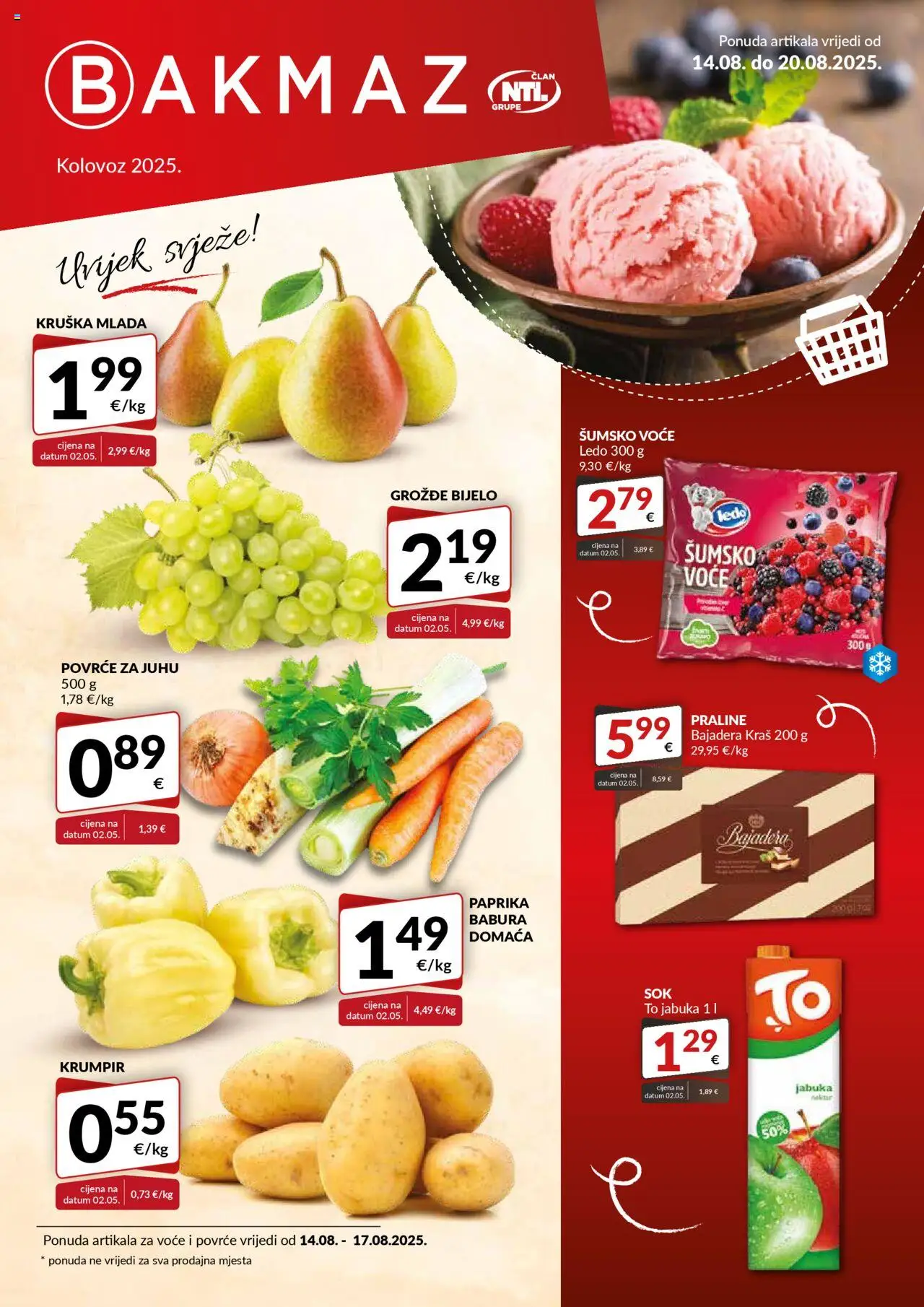 Bakmaz aktualni Katalog vrijedi od 14.08.2025 - tjedna akcija broj stranice 1