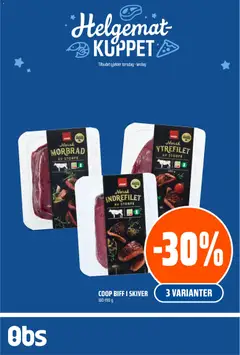 Forhåndsvis Helgemat Kuppet fra butikk Coop Obs gyldig fra 20/11/2025
