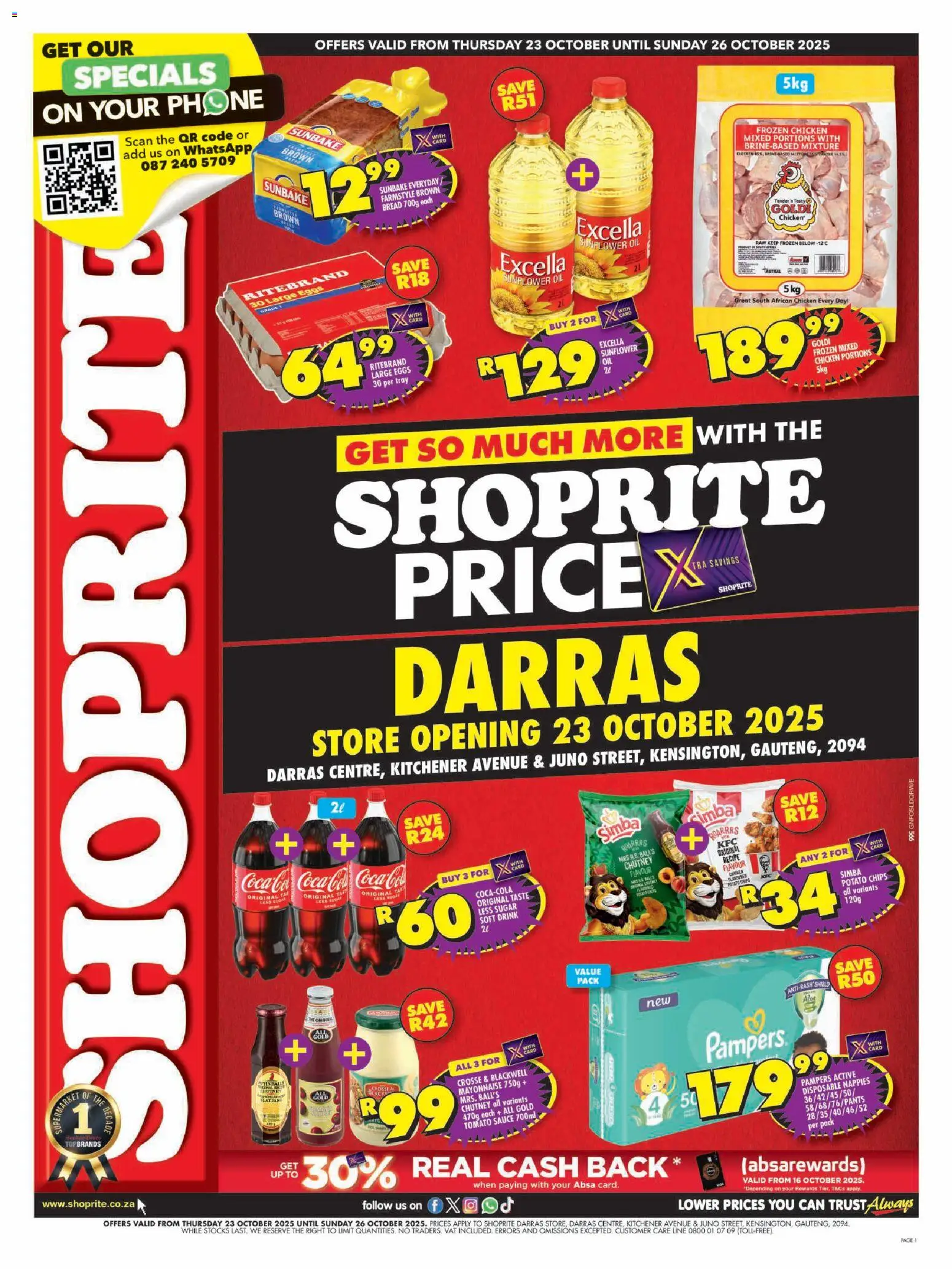 Shoprite Gauteng - Shoprite Price Store Opening Darras 23/10 - 26/10/2025 >> Catalogue