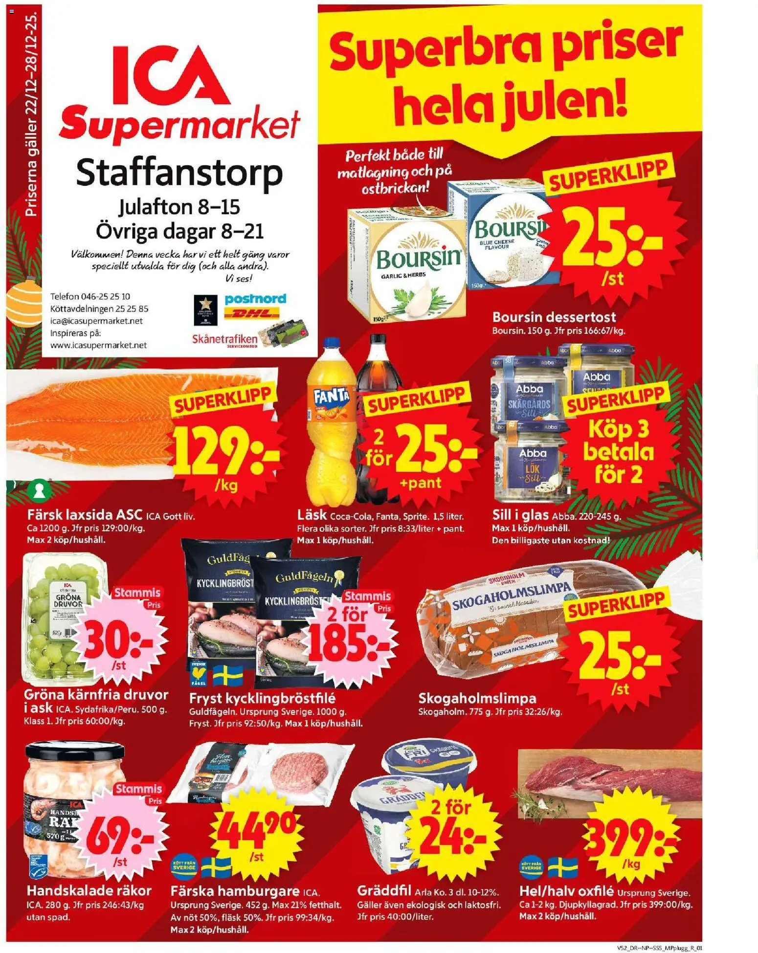 Förhandsgranska reklamblad Staffanstorp från butik ICA Supermarket gäller från 22/12/2025