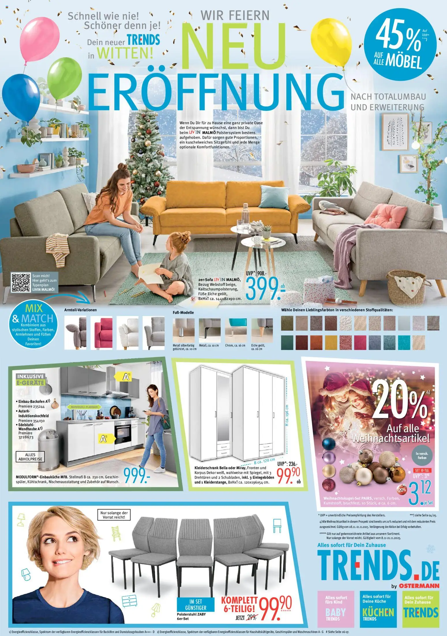 Vorschau von dem Prospekt des Geschäftes Trends, gültig ab dem 15.11.2025 - Kleiderschrank, Kuchen, Küche, Geschirrspüler, Backofen