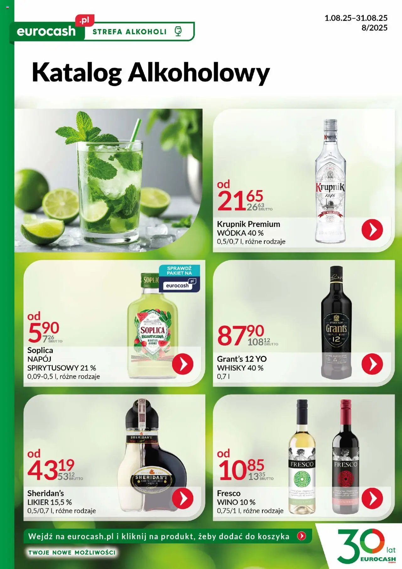 Eurocash Katalog Alkoholowy od 01.08.2025 - Nowa Gazetka - Numer strony 1