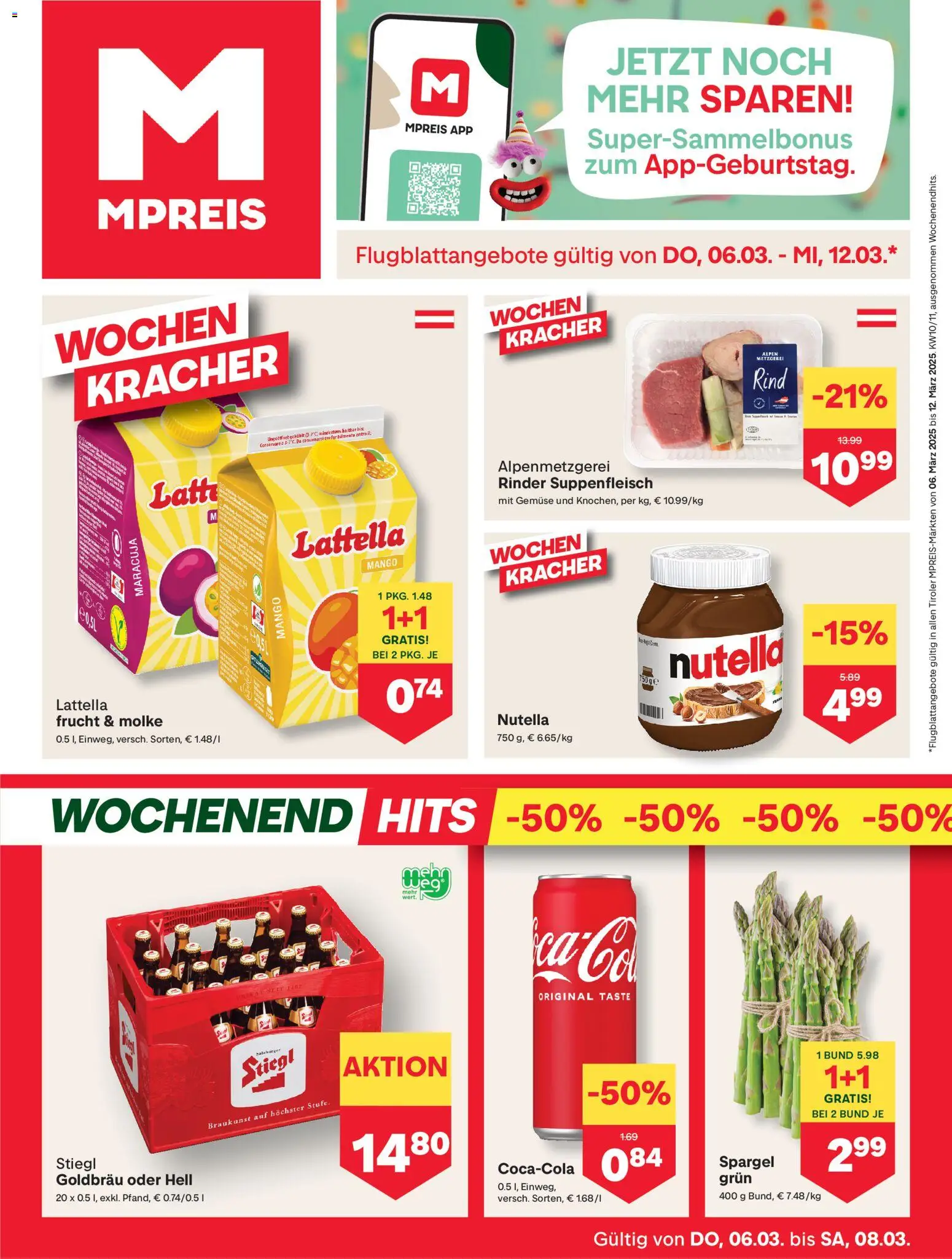 Vorschau der Angebote: MPREIS Absam gültig ab 06.03.2026 - Mango, Gemüse, Nutella