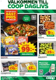 Förhandsgranska reklamblad Aktuella reklamblad Coop Daglivs från butik Coop Daglivs gäller från 08/09/2025