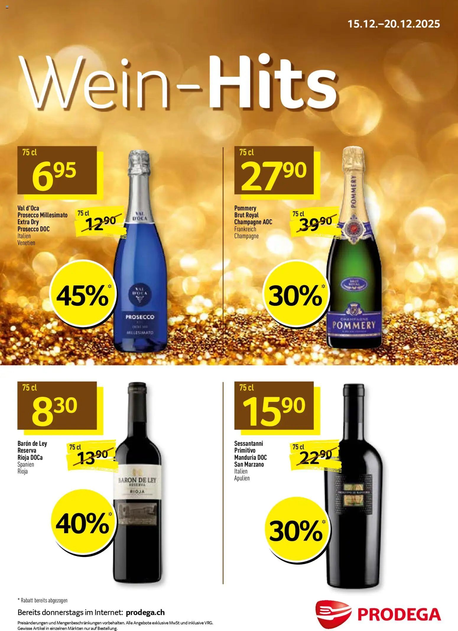 Vorschau des Merkblatts Aktionen Wein-Hits vom Shop Prodega gültig von 15.12.2025 bis 20.12.2025