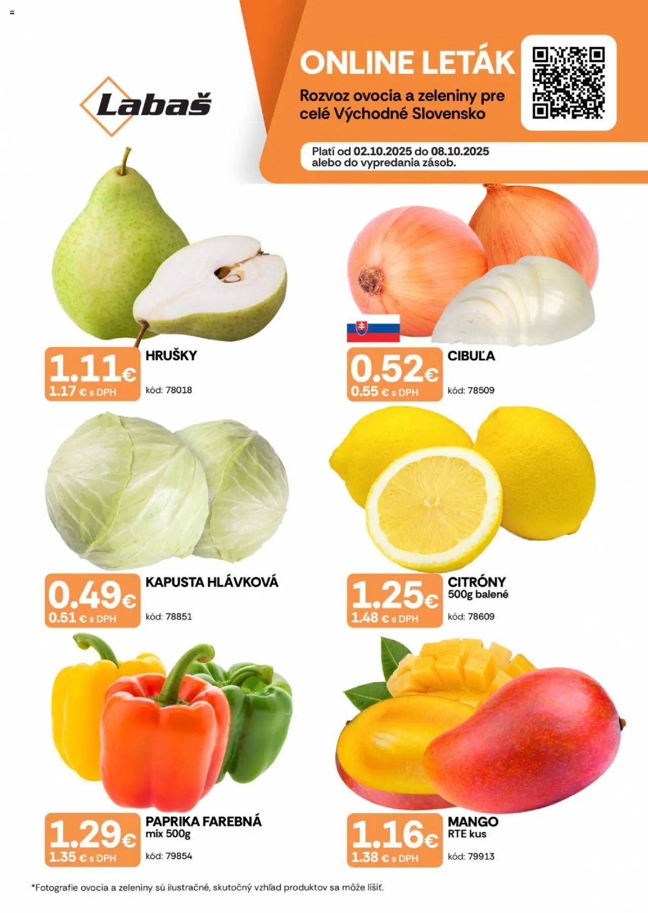Labaš Ovocie a zelenina (02.10. - 08.10.2025) - Akčná ponuka