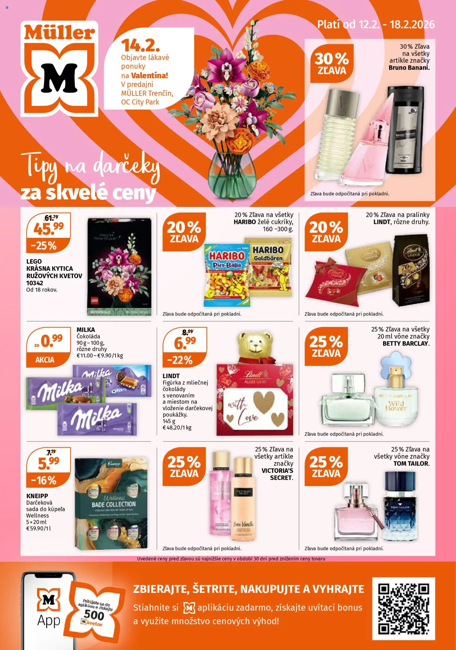 Náhľad Müller letáku platného od 12.02.2026 - LEGO, Čokoláda, Lindt, Milka, Oreo
