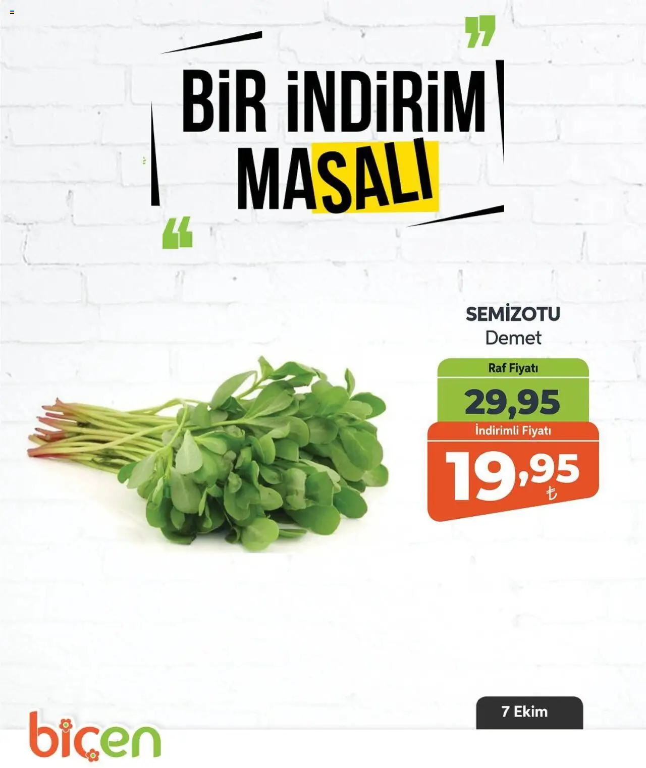 Biçen Market Bir İndirim MaSalı (07 - 07 Ekim 2025) - Sayfa numarası 1 - Raf