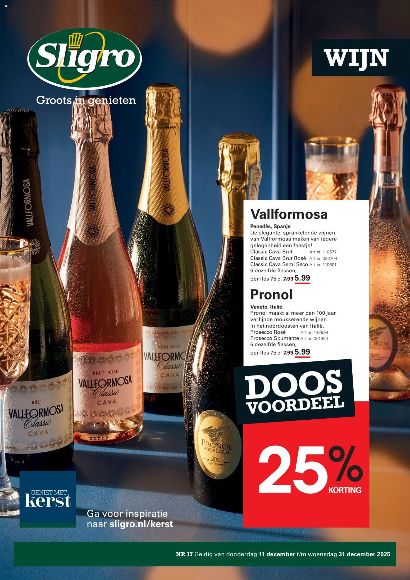 Voorbeeld van Wijn van winkel Sligro geldig vanaf 11-12-2025 - Wijn, Prosecco, Fles