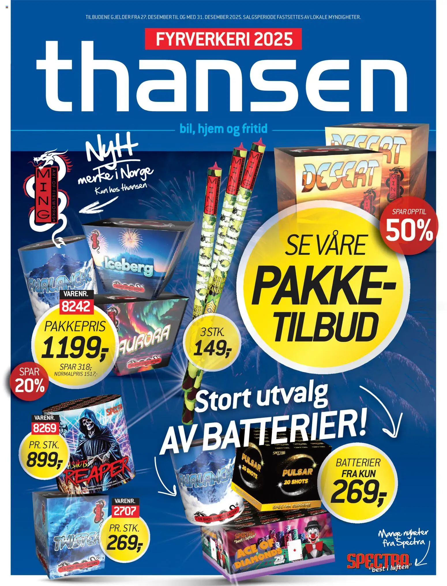 Forhåndsvis Fyrverkeri fra butikk THANSEN gyldig fra 27/12/2025
