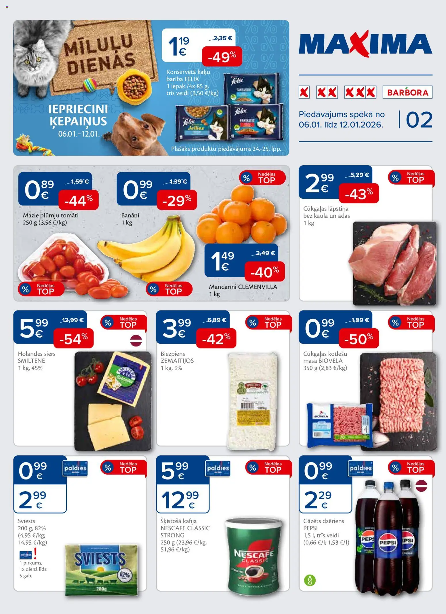 Skatīt Maxima akciju bukletu, derīgs no 2026.01.06