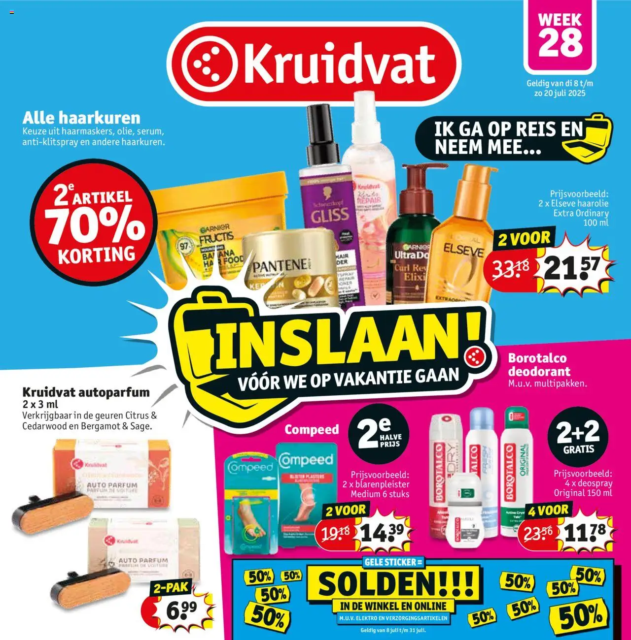 Kruidvat shop Folder week 28 geldig vanaf 08/07/2025 - Paginanummer 1 - Parfum, Deodorant, Haarolie, Geuren
