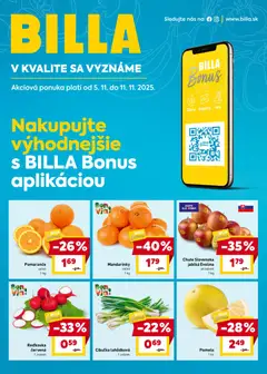 Náhľad Billa letáku platného od 05.11.2025