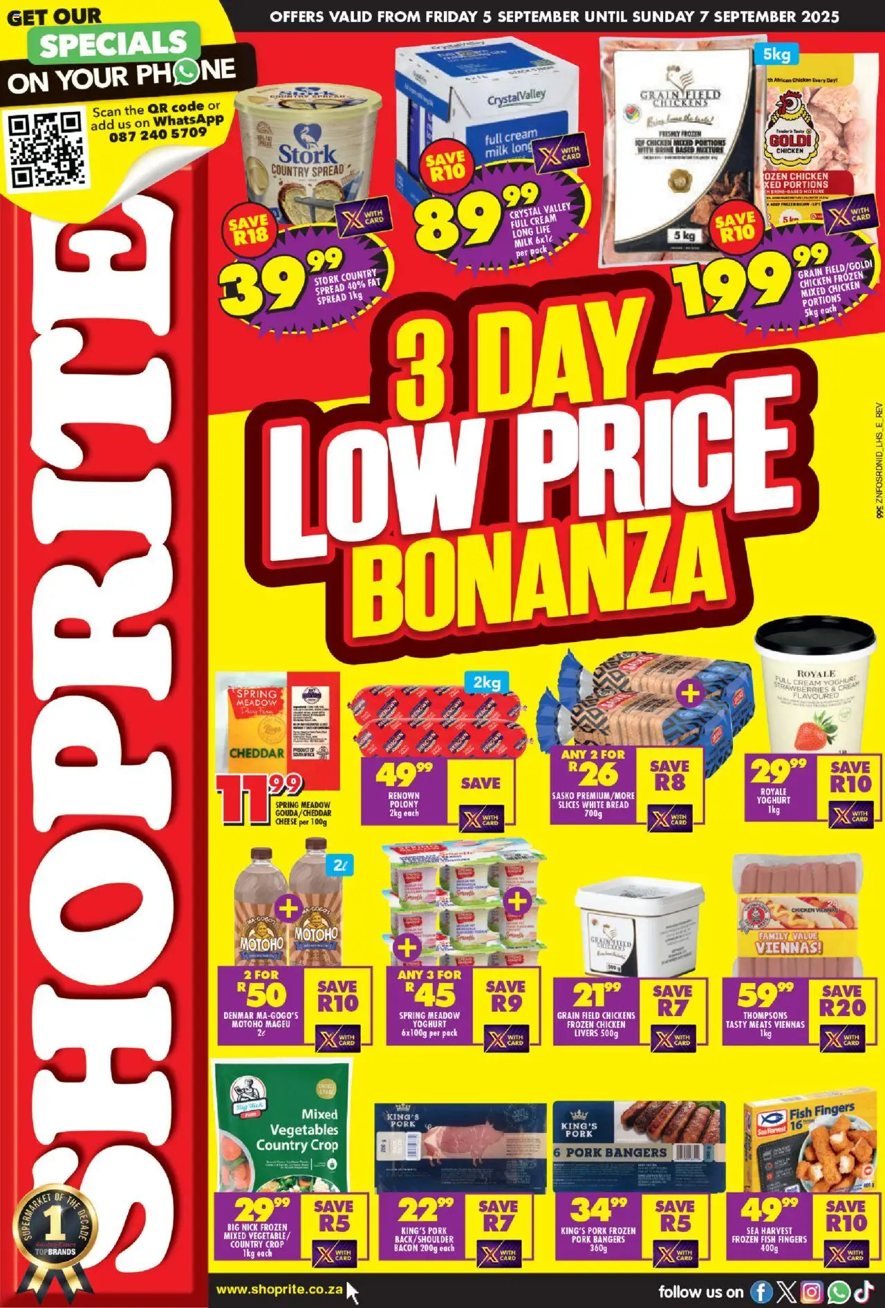 Shoprite KwaZulu-Natal - Low Price Bonanza 05/09 - 07/09/2025 >> Catalogue