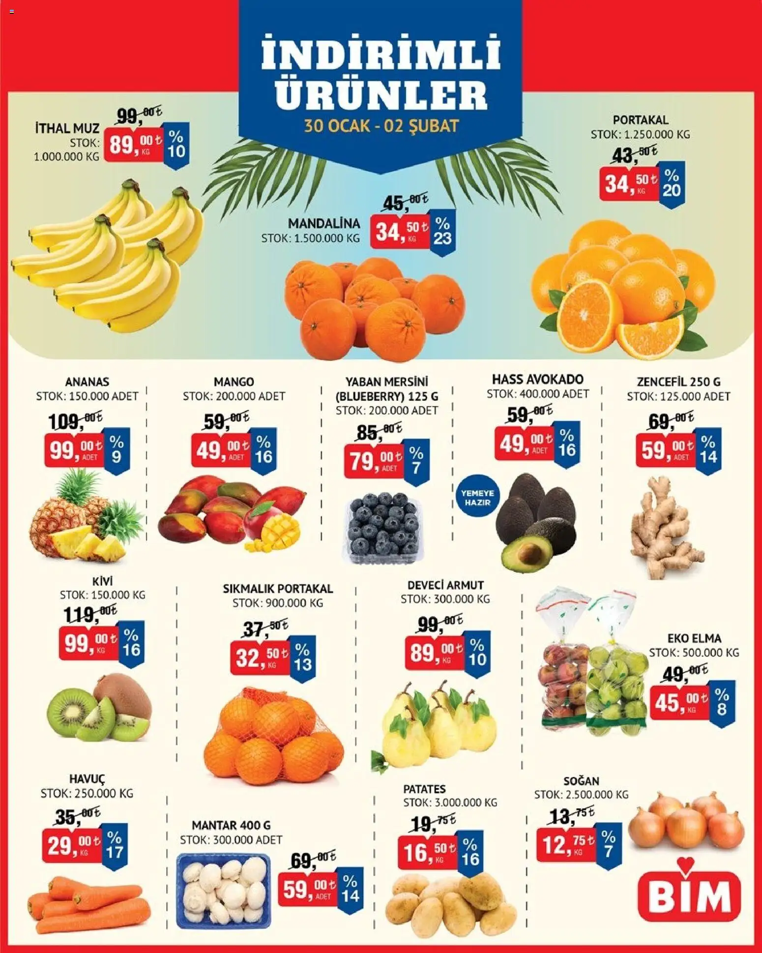 BİM Meyve Sebze, İndirim 30.01.2026 - Broşürünün önizlemesi