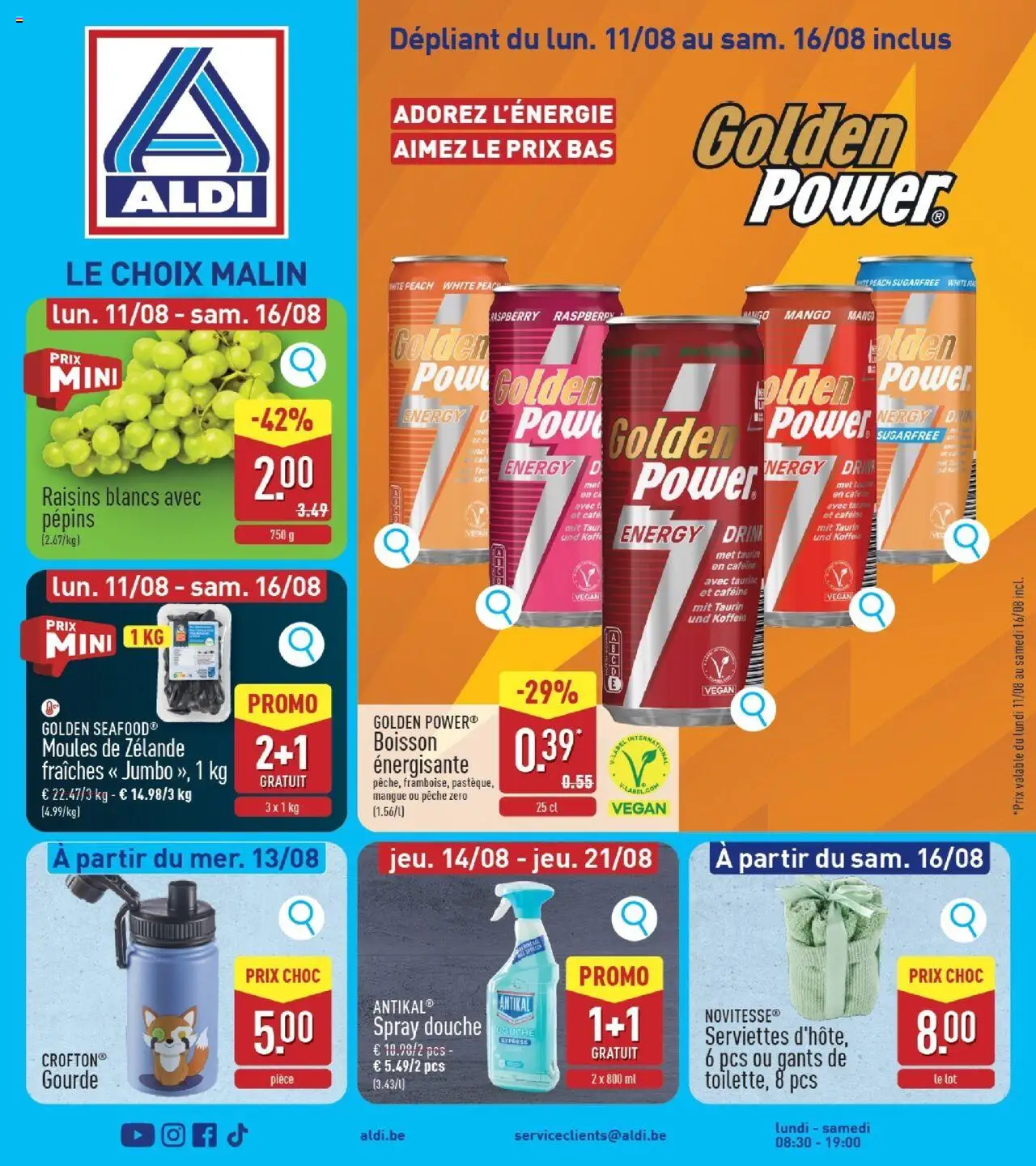 Aldi shop Folder de la semaine 33 geldig vanaf 11/08/2025 - Paginanummer 1