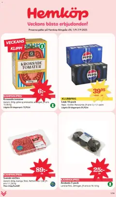 Förhandsgranska reklamblad Aktuella reklamblad Hemköp från butik Hemköp gäller från 01/09/2025