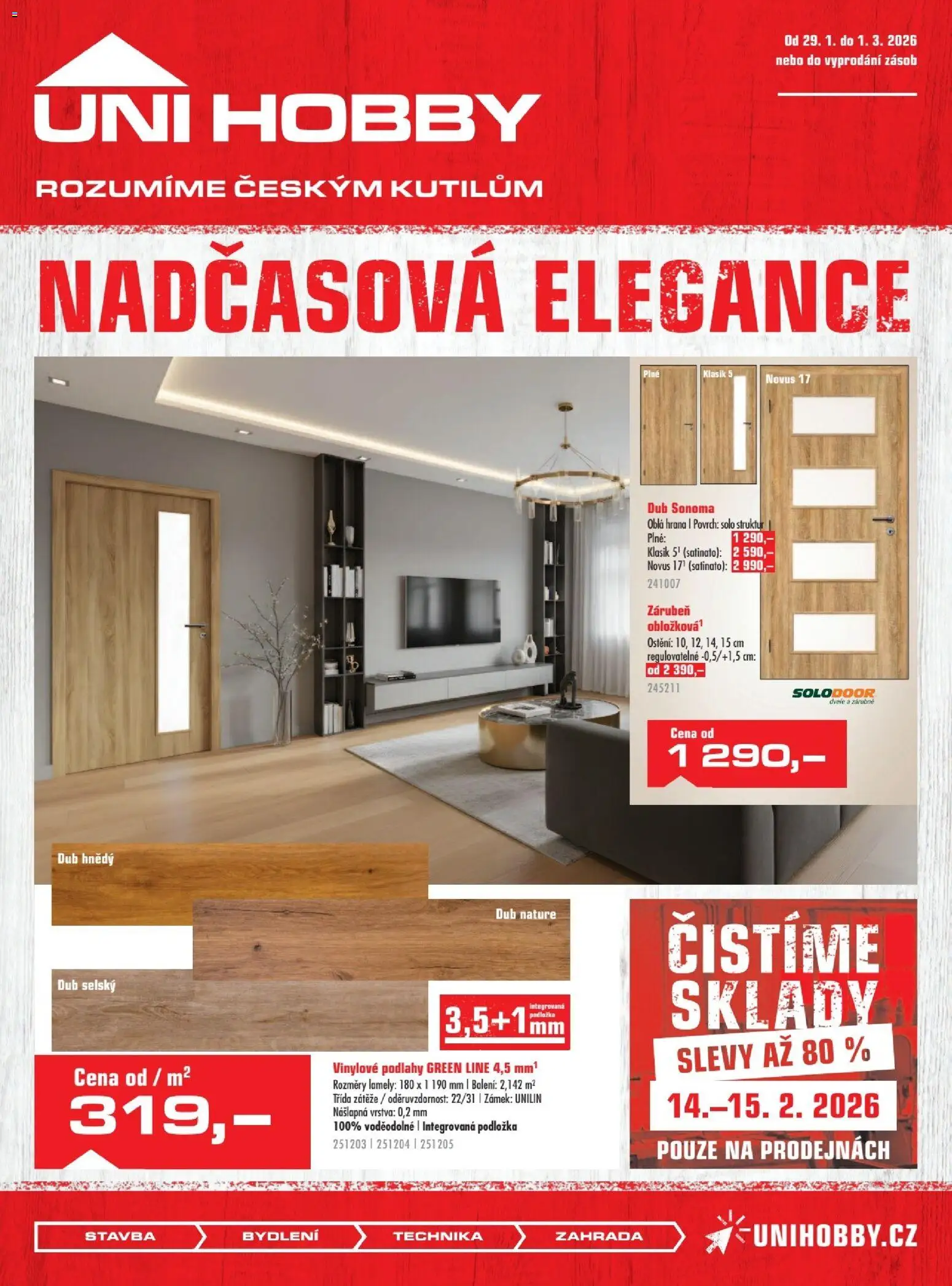 Náhled nabídky: Uni Hobby Leták platný od 29.01.2026 - Zahrada, Dveře, Vinylové podlahy