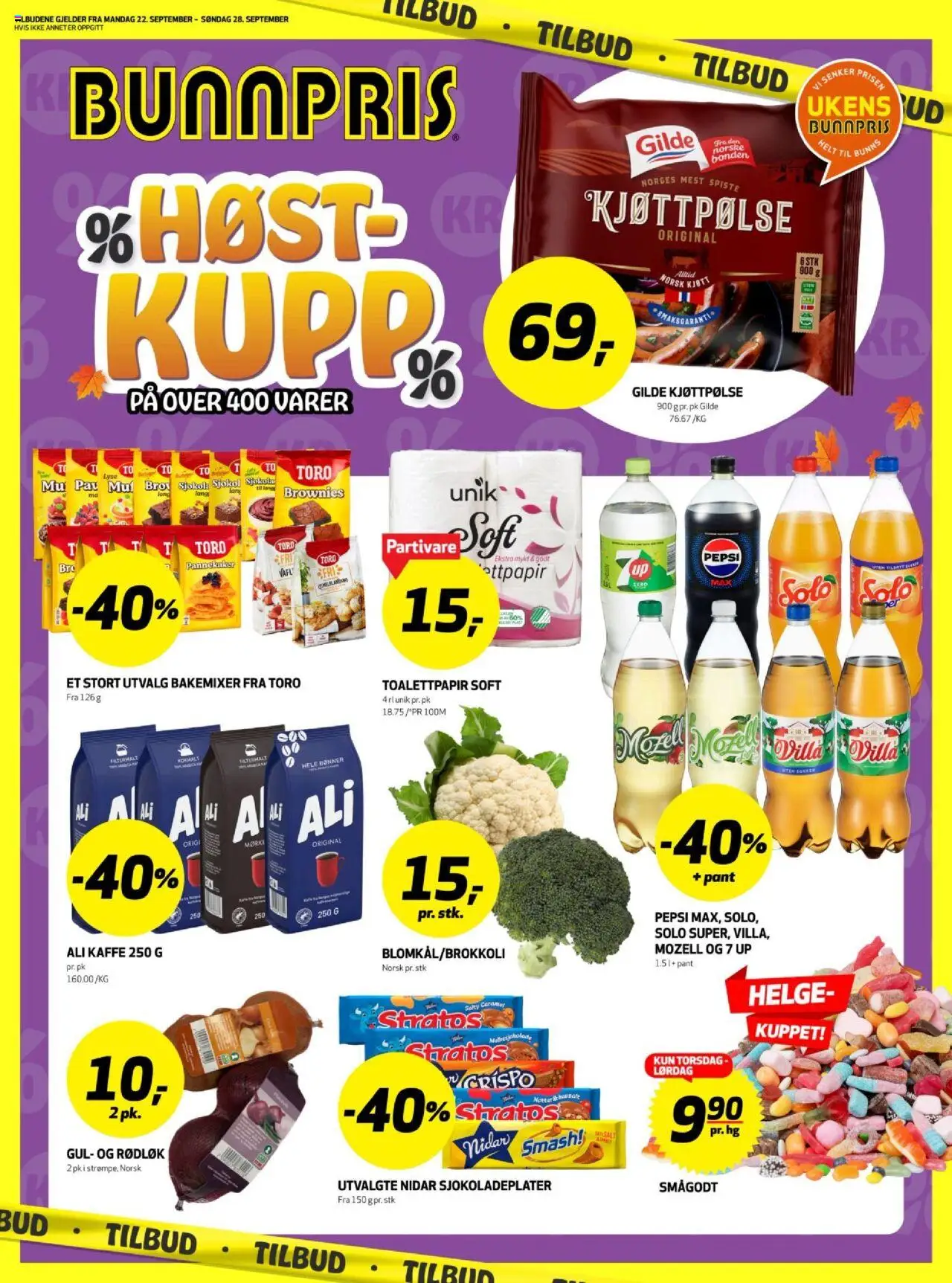 Kundeavis Kristiansund Bunnpris gyldig fra 22/09/2025 - Sidenummer 1