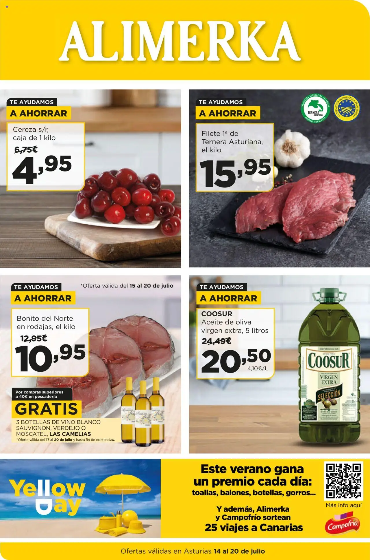 Alimerka Ofertas Asturias >> 14/07 - 20/07/2025 (catálogo) - Aceite de oliva, Té, Vino, Aceite, Caja, Vino blanco, Filete