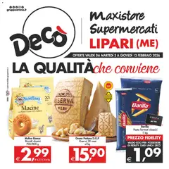 Anteprima dell'opuscolo Volantino Maxistore, Supermercati - Lipari dal negozio Decò valido da 03/02/2026