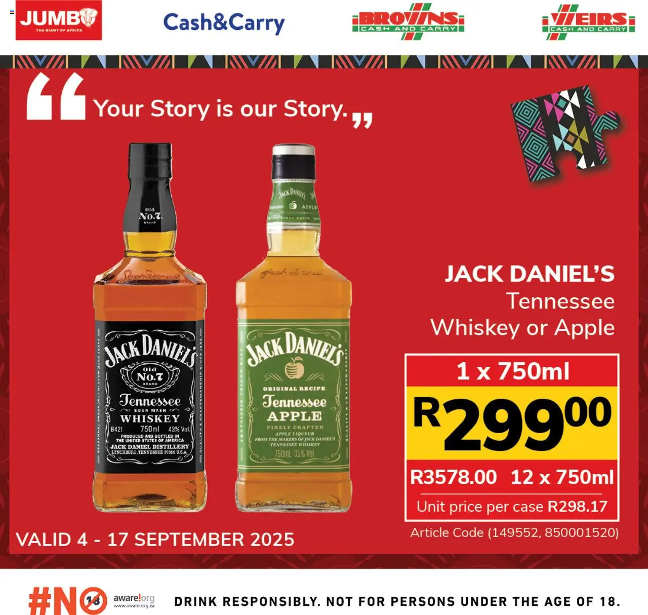 Jumbo Liquor Specials from 04/09 - 17/09/2025 > Promotions