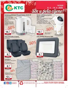 Pregled letka KTC Katalog sve u pola cijene trgovine KTC vrijedi od 08.04.2026