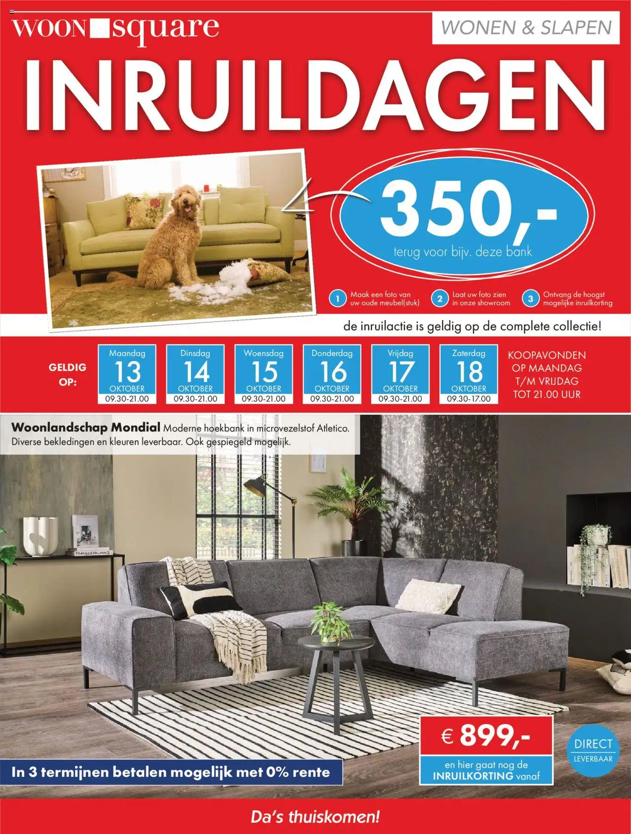 Voorbeeld van Folder van winkel Woonsquare geldig vanaf 13-10-2025 - Bank, Hoekbank