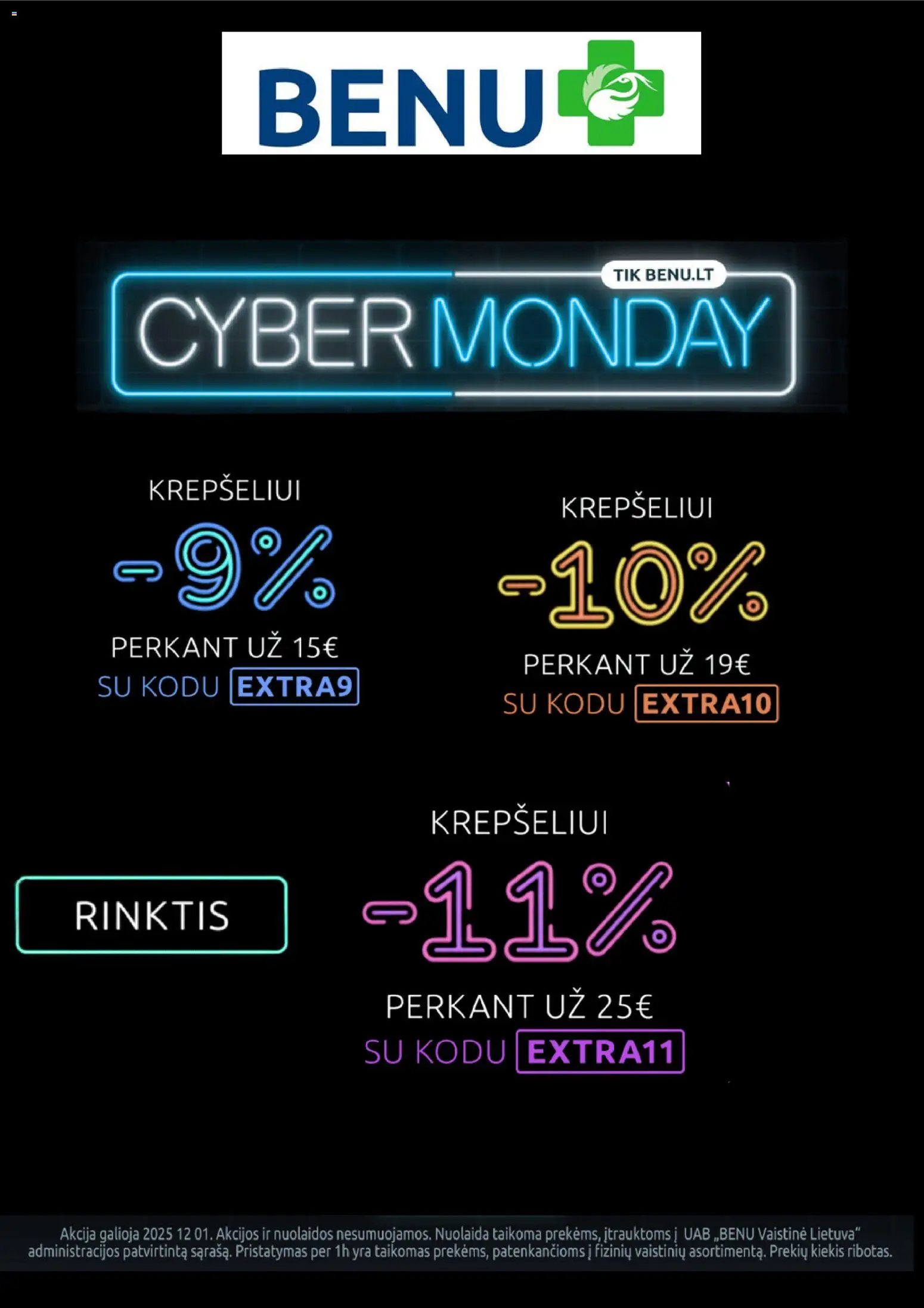 BENU parduotuvės leidinio Cyber monday galiojančio nuo 2025.12.01 peržiūra