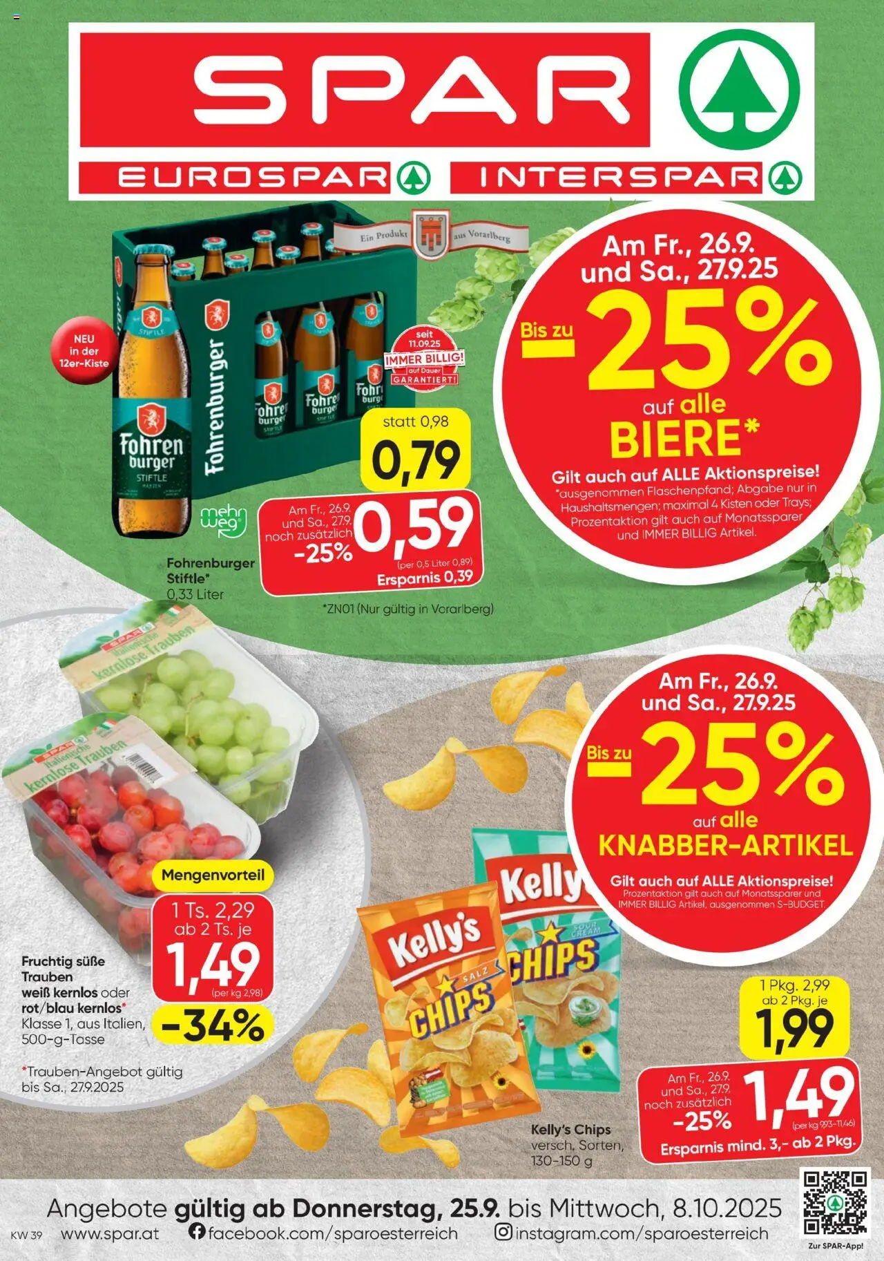  SPAR Flugblatt 25.09.2025 - Prospekt "Aktuelle Angebote" - Seite 1