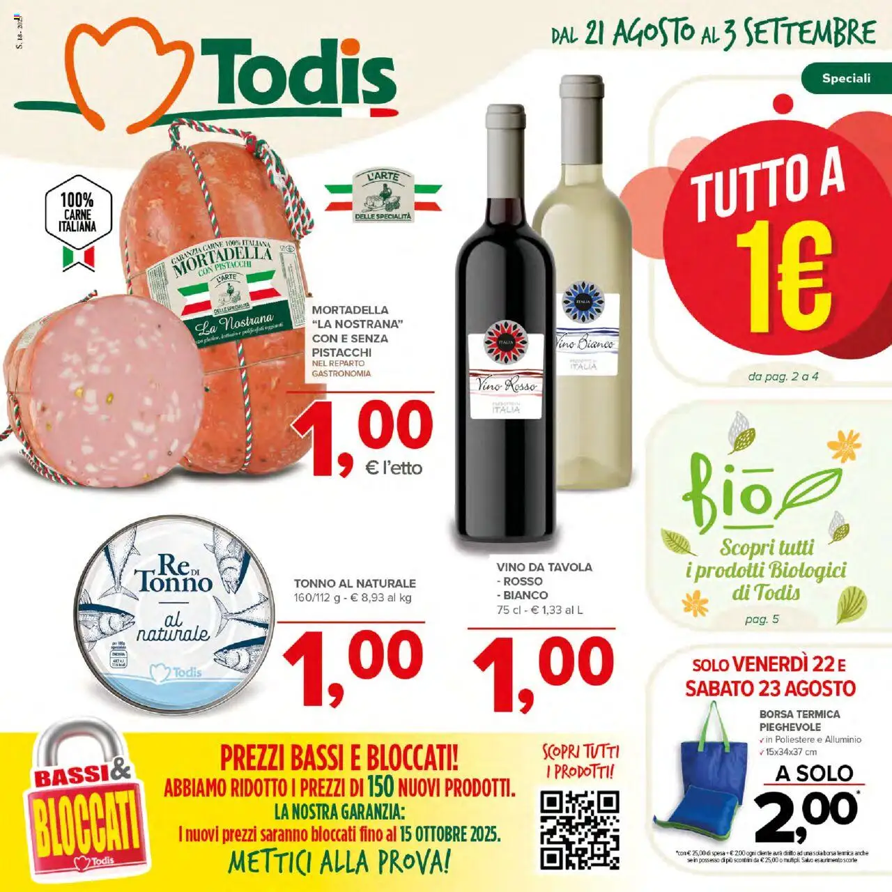Volantino Todis valido da 21/08/2025 numero di pagina 1