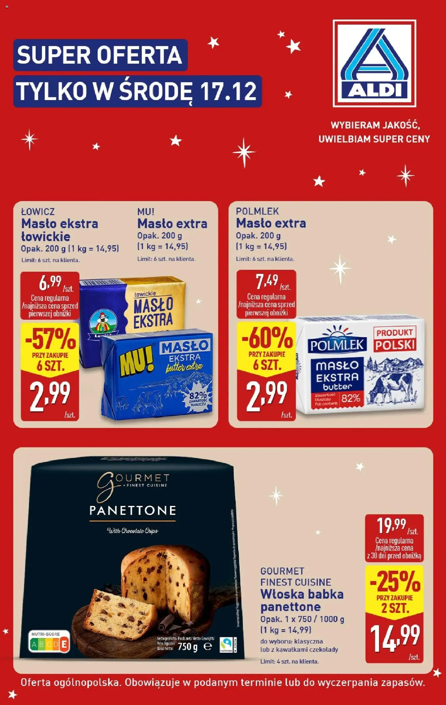 Pogląd gazetki "Super oferta tylko w środę" ze sklepu Aldi ważnej od 17.12.2025