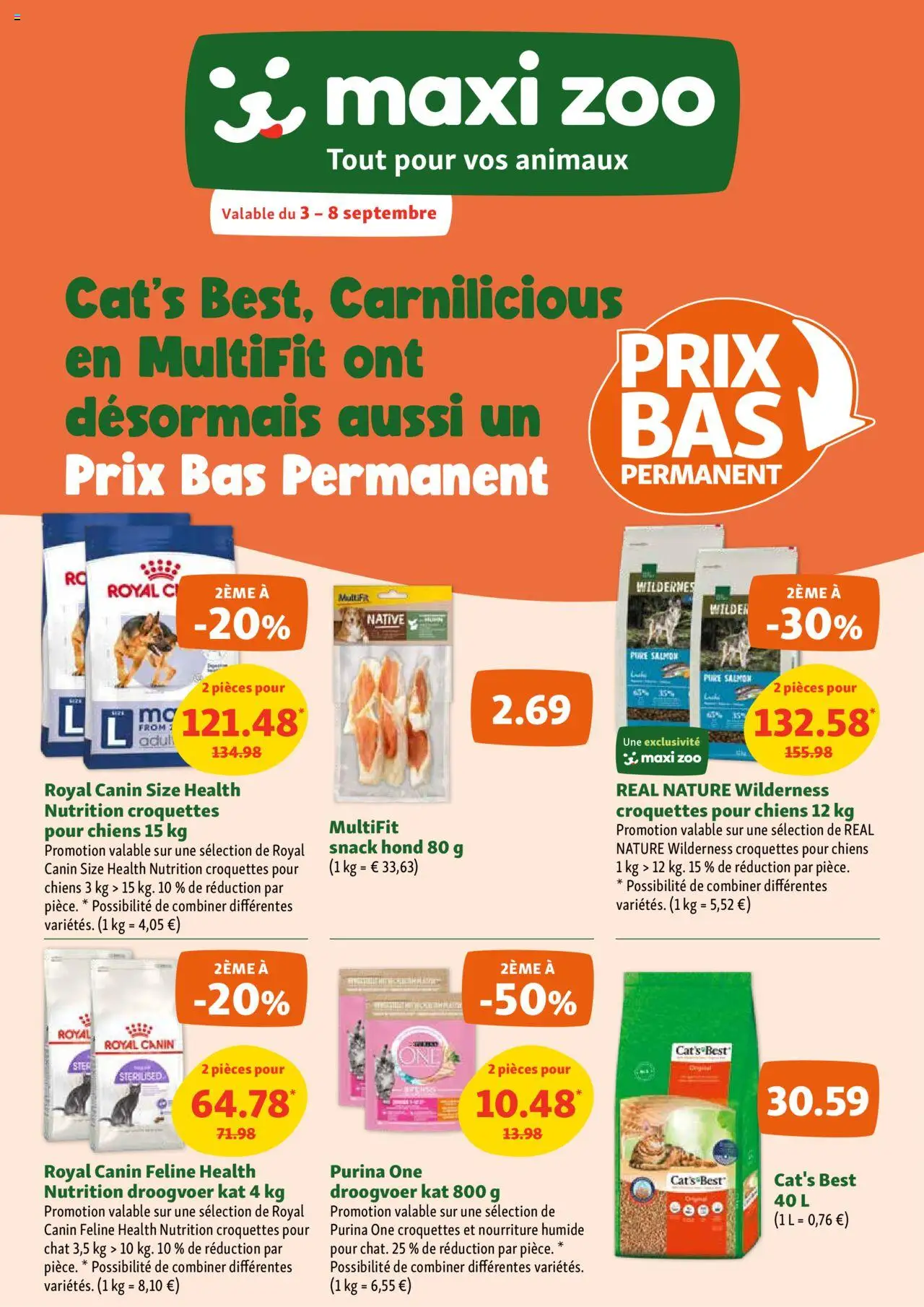 Maxi Zoo shop Publicité geldig vanaf 03/09/2025 - Paginanummer 1