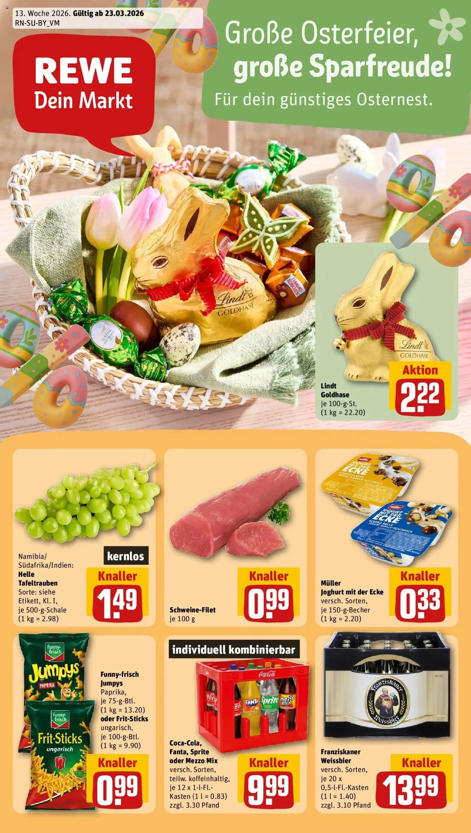 Vorschau von dem Prospekt des Geschäftes Rewe, gültig ab dem 23.03.2026