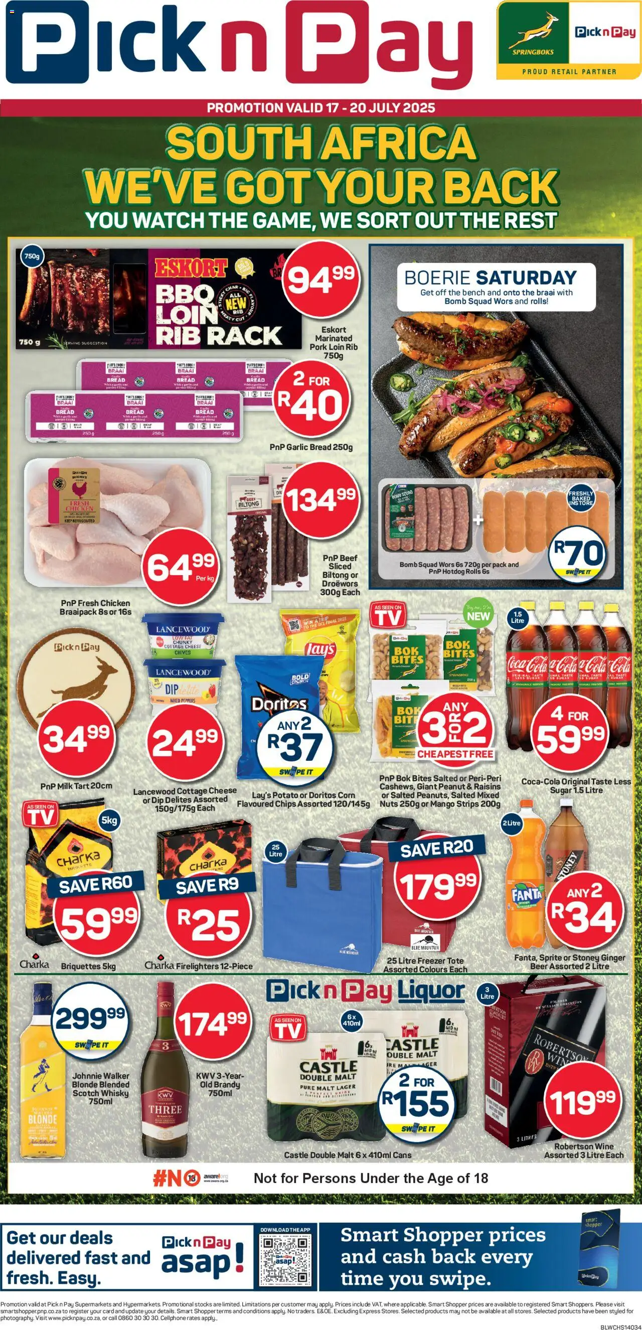 Pick n Pay Western Cape - Rugby Specials from 17/07 - 20/07/2025 > Promotions