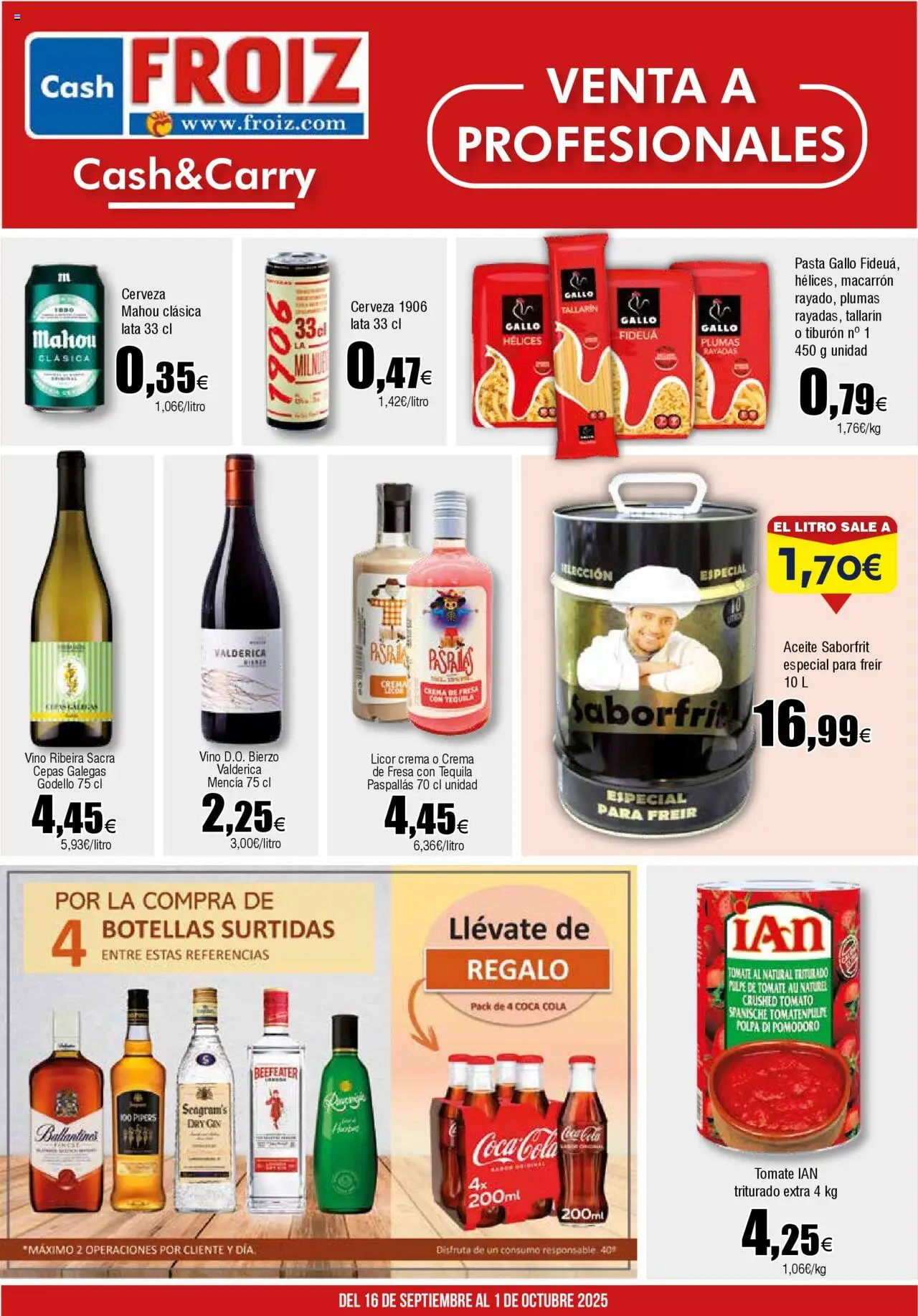 Froiz Cash Froiz > 16/09 - 01/10/2025 > Ofertas