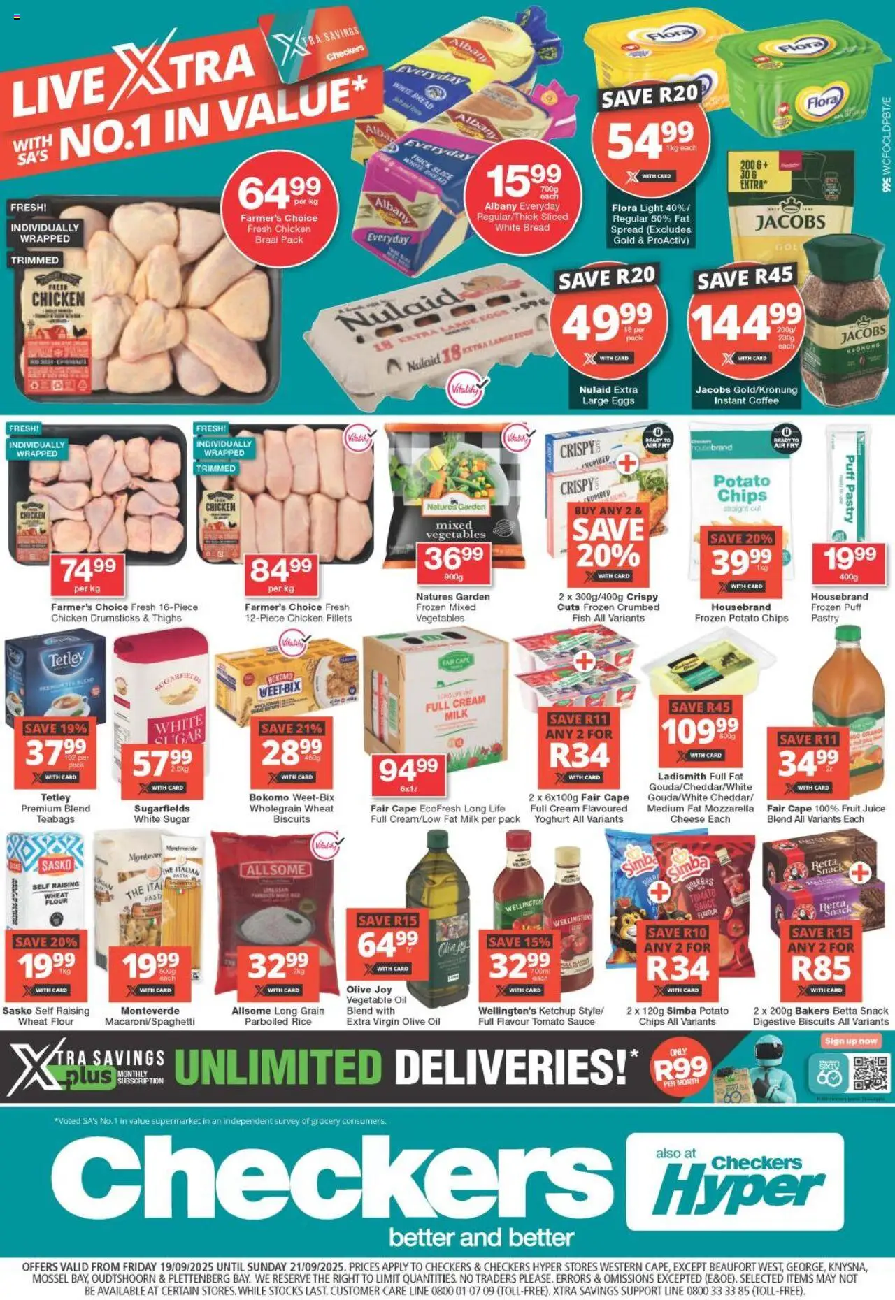 Checkers Western Cape - Xtra Savings Deals 19/09 - 21/09/2025 >> Catalogue