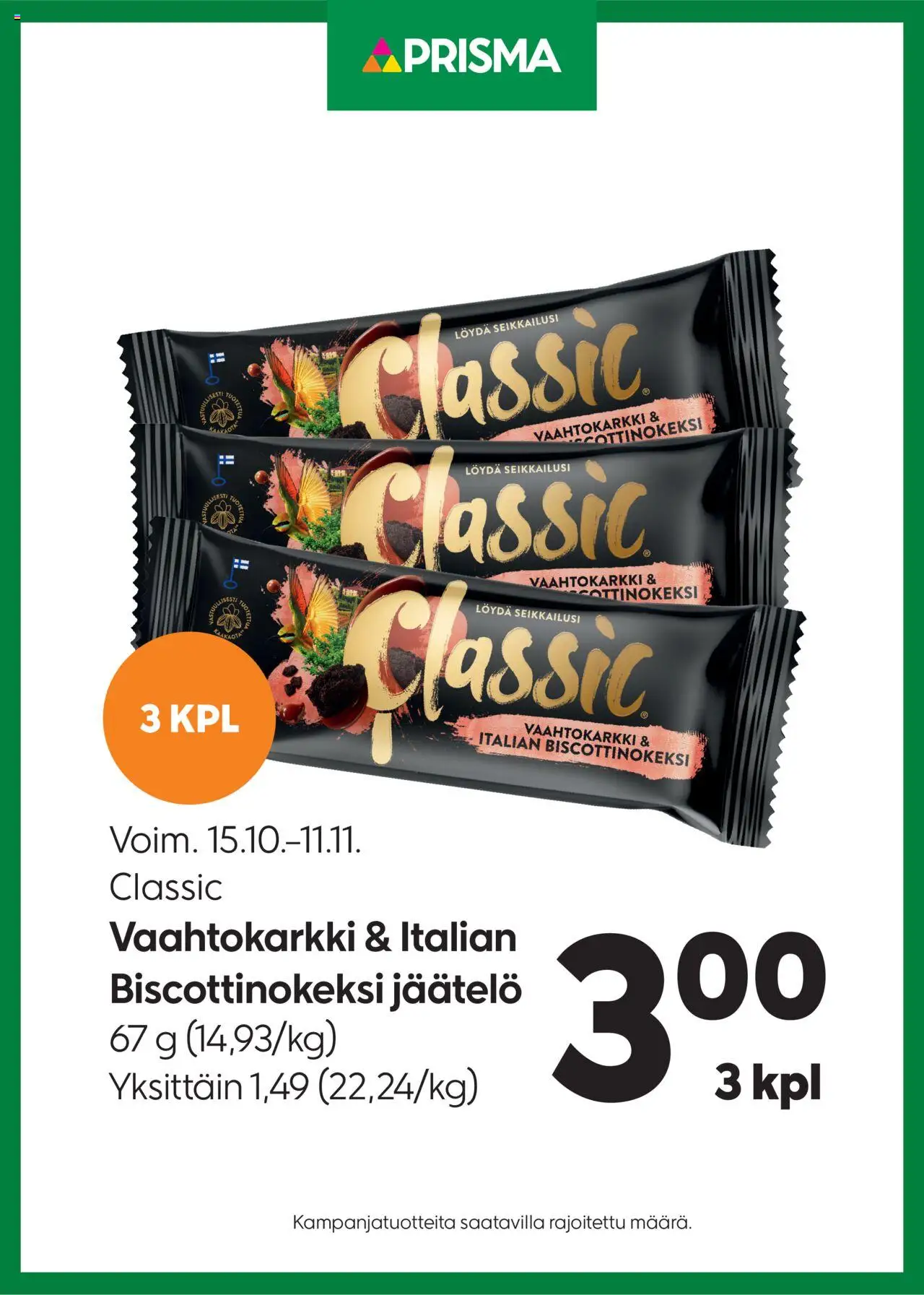 Prisma-kaupan Tarjoukset Classic voimassa 15/10/2025 - Sivulla 1