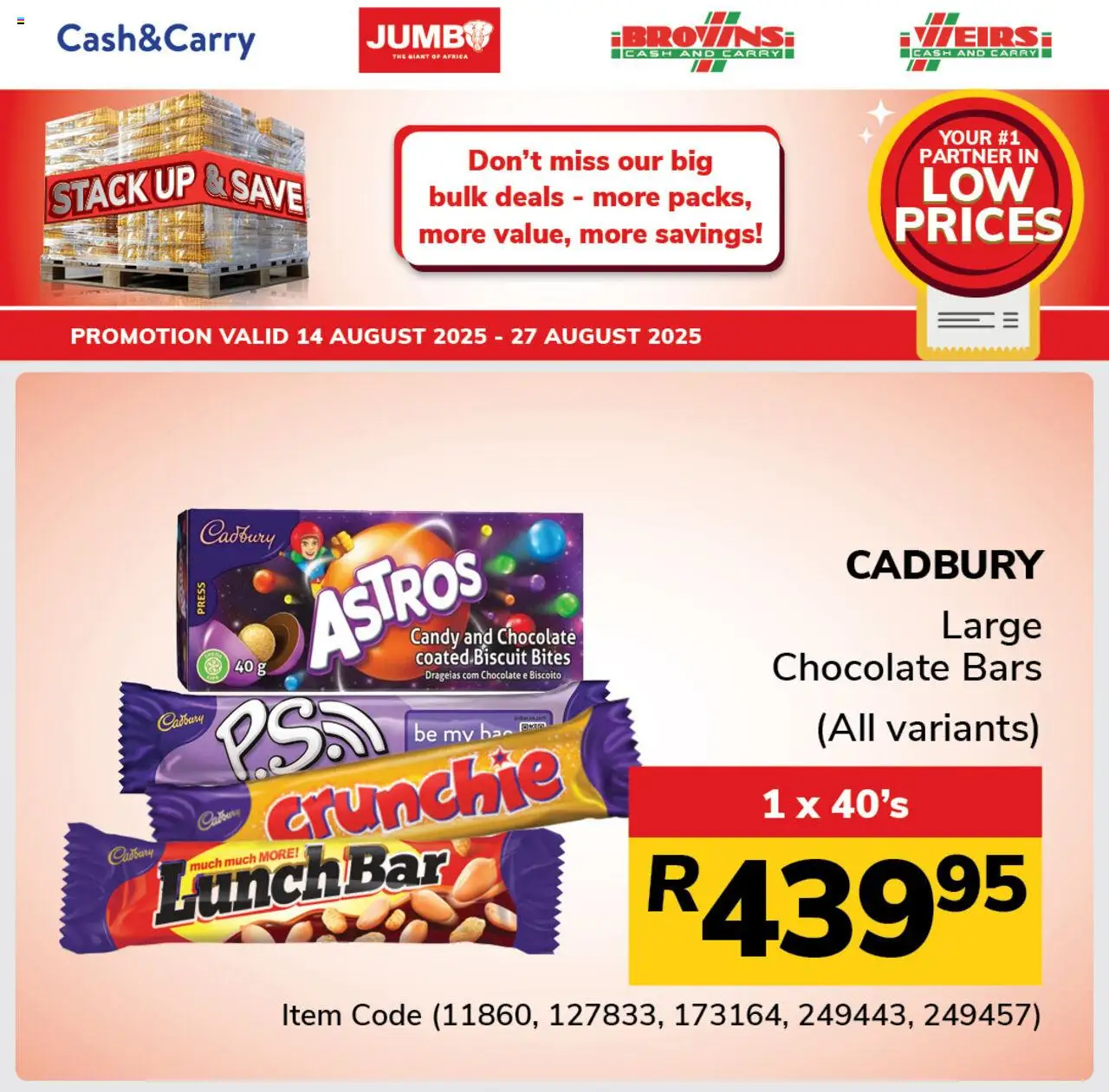 Jumbo Stack Up & Save Sweets from 14/08 - 27/08/2025 > Promotions