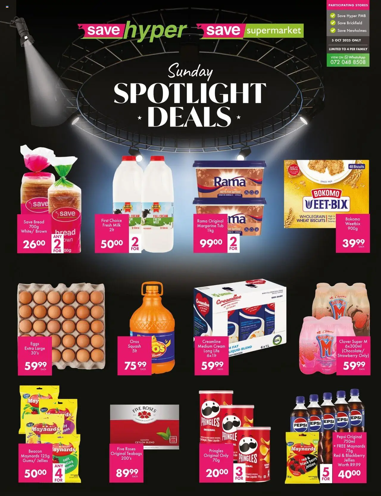 Save Spotlight Deals from 05/10 - 05/10/2025 > Promotions - Eggs, Milk, Bread, Omega 3, Squash, Margarine, Spread, Fat spread