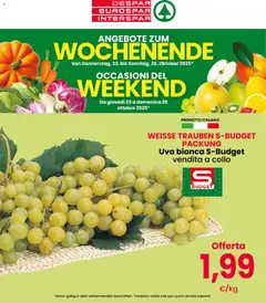 Anteprima dell'opuscolo Volantino Wochenende dal negozio Despar valido da 23/10/2025
