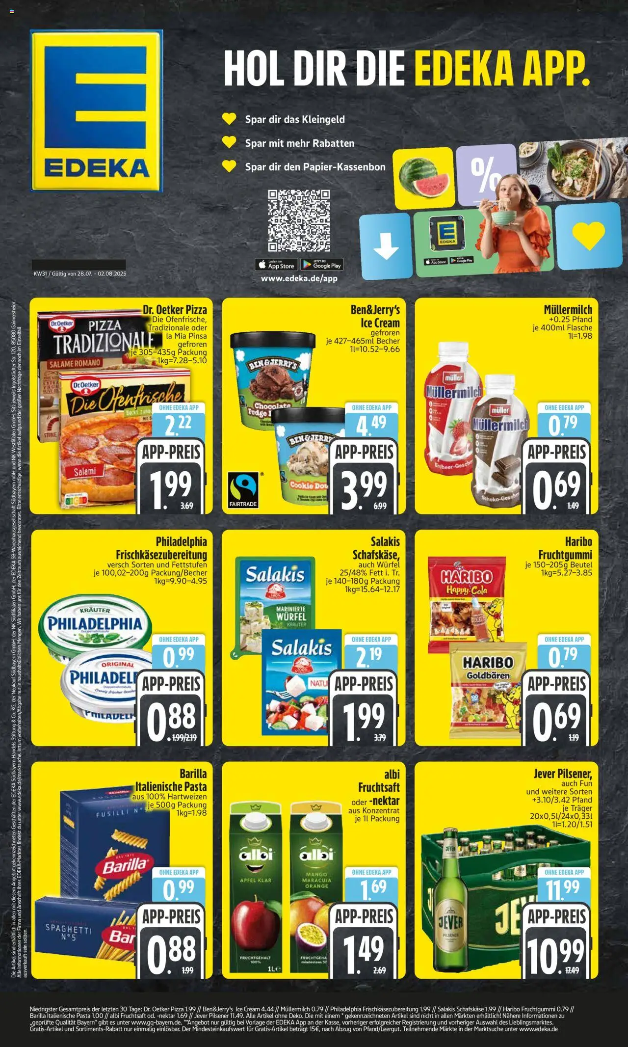 Edeka DE shop DE Folder geldig vanaf 27-07-2025 - Paginanummer 1 - Pizza, Mango, Pasta, Spaghetti, La, Barilla