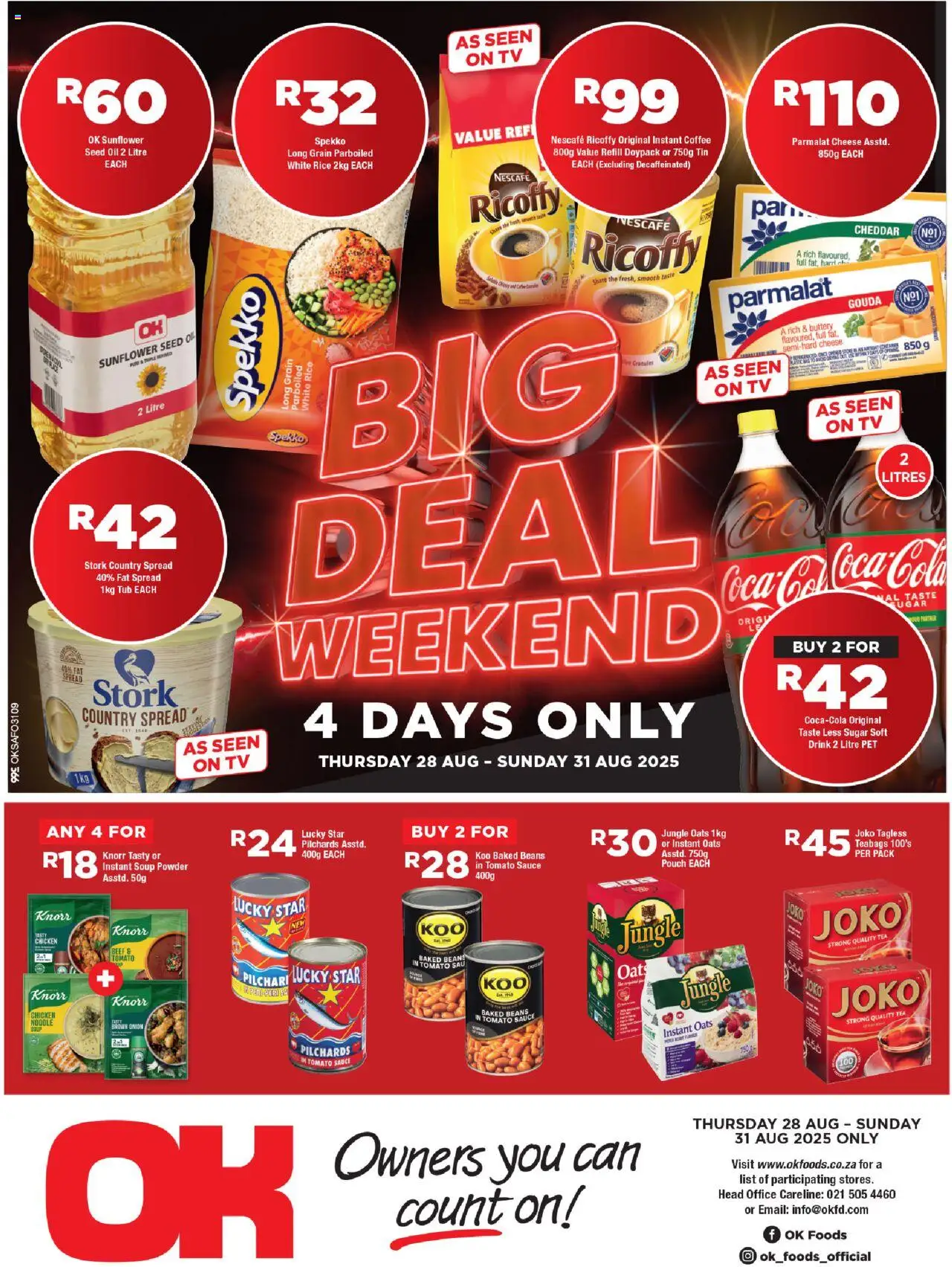 OK Foods Big Deal Weekend from 28/08 - 31/08/2025 > Promotions