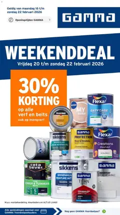 Voorbeeld van Weekenddeal van winkel GAMMA geldig vanaf 16-02-2026
